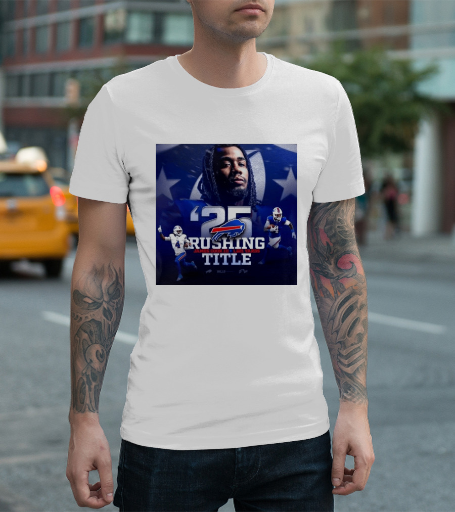 25 Rushing Buffalo Football James Cook III 1621 Yards Title T-Shirt
