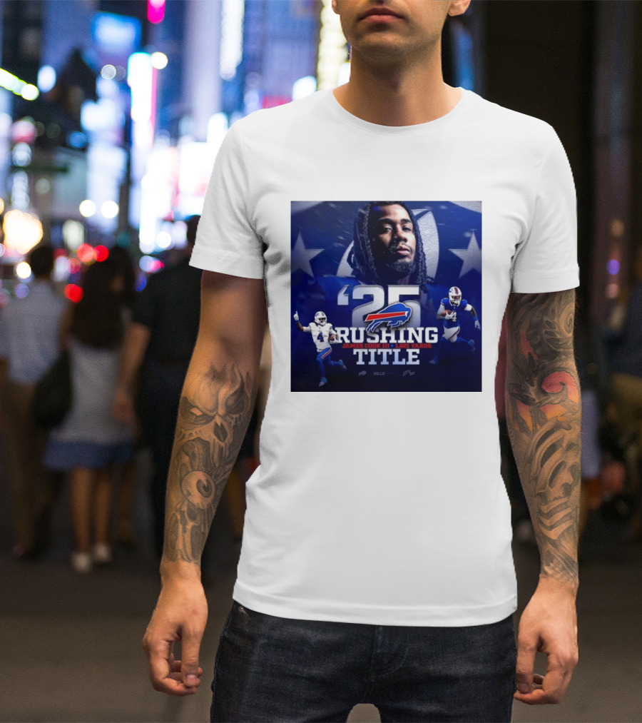 25 Rushing Buffalo Football James Cook III 1621 Yards Title T-Shirt