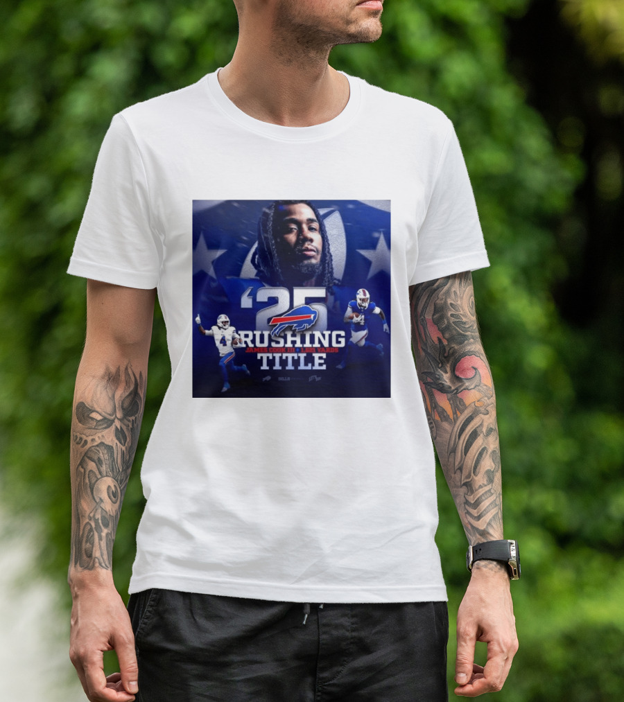 25 Rushing Buffalo Football James Cook III 1621 Yards Title T-Shirt