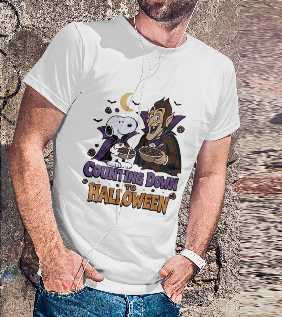 Peanuts Snoopy And Dracula Counting Down To Halloween T-Shirt