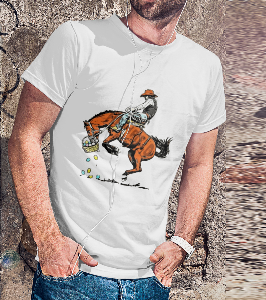 Cowboy Horse Easter Egg Basket Riding 2026 T-Shirt