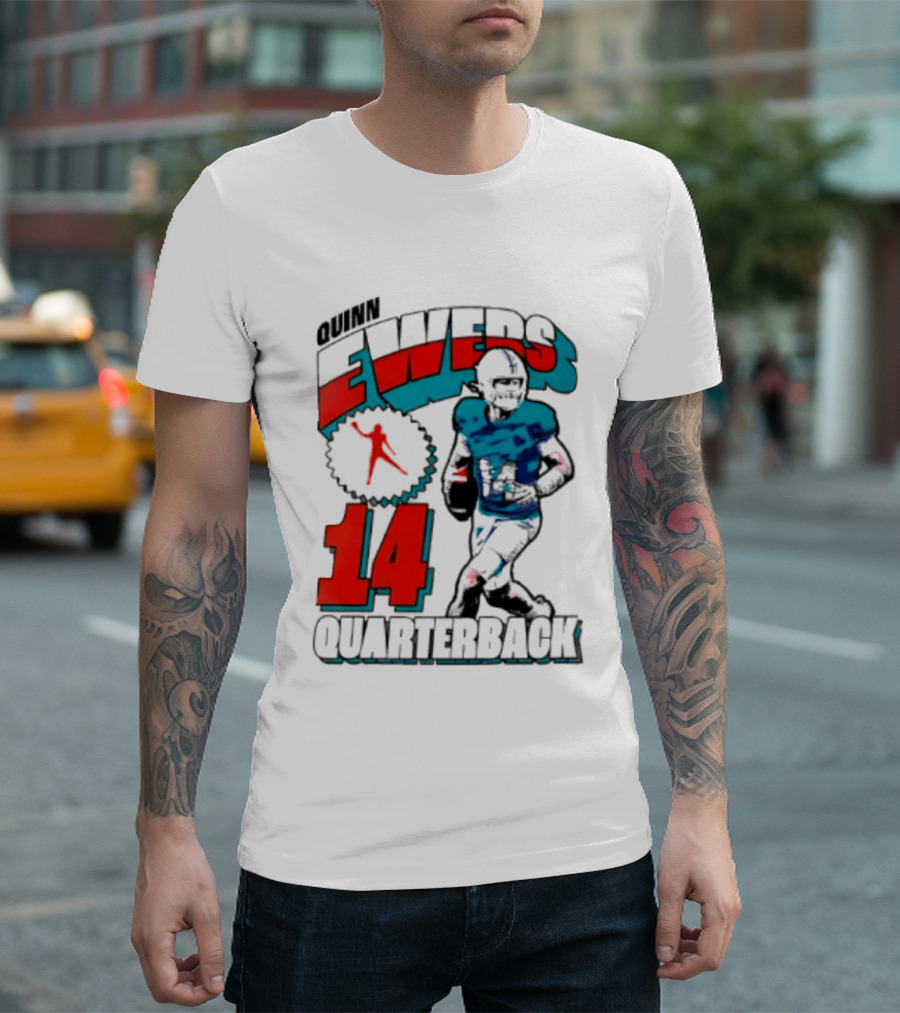 Quinn Ewers Miami Dolphins 14 Football Quarterback T-Shirt