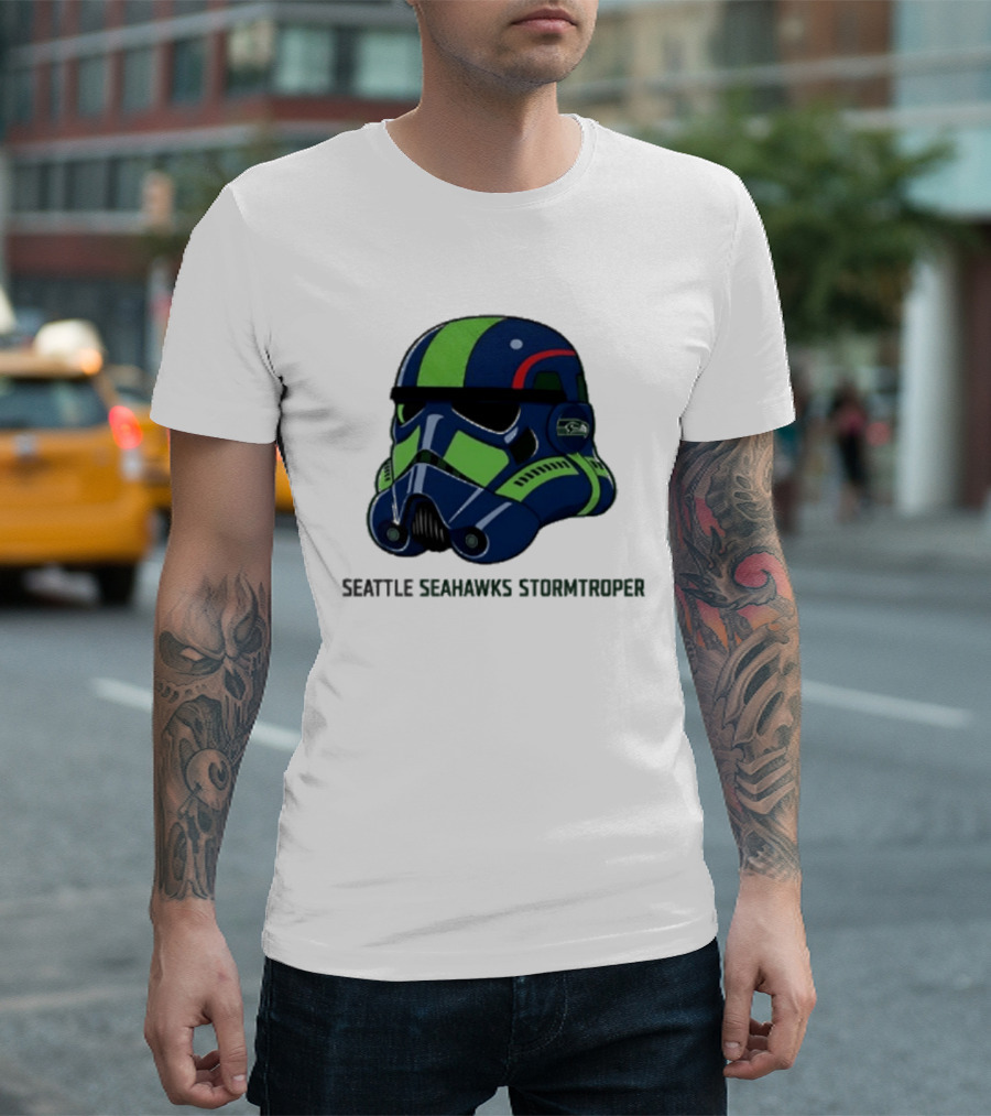 Seattle Seahawks Stormtrooper Game Day Galactic Helmet T-Shirt