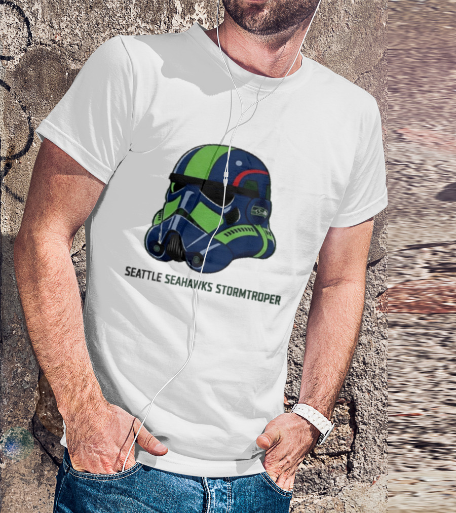 Seattle Seahawks Stormtrooper Game Day Galactic Helmet T-Shirt