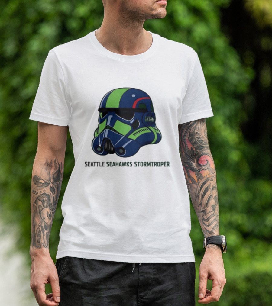Seattle Seahawks Stormtrooper Game Day Galactic Helmet T-Shirt