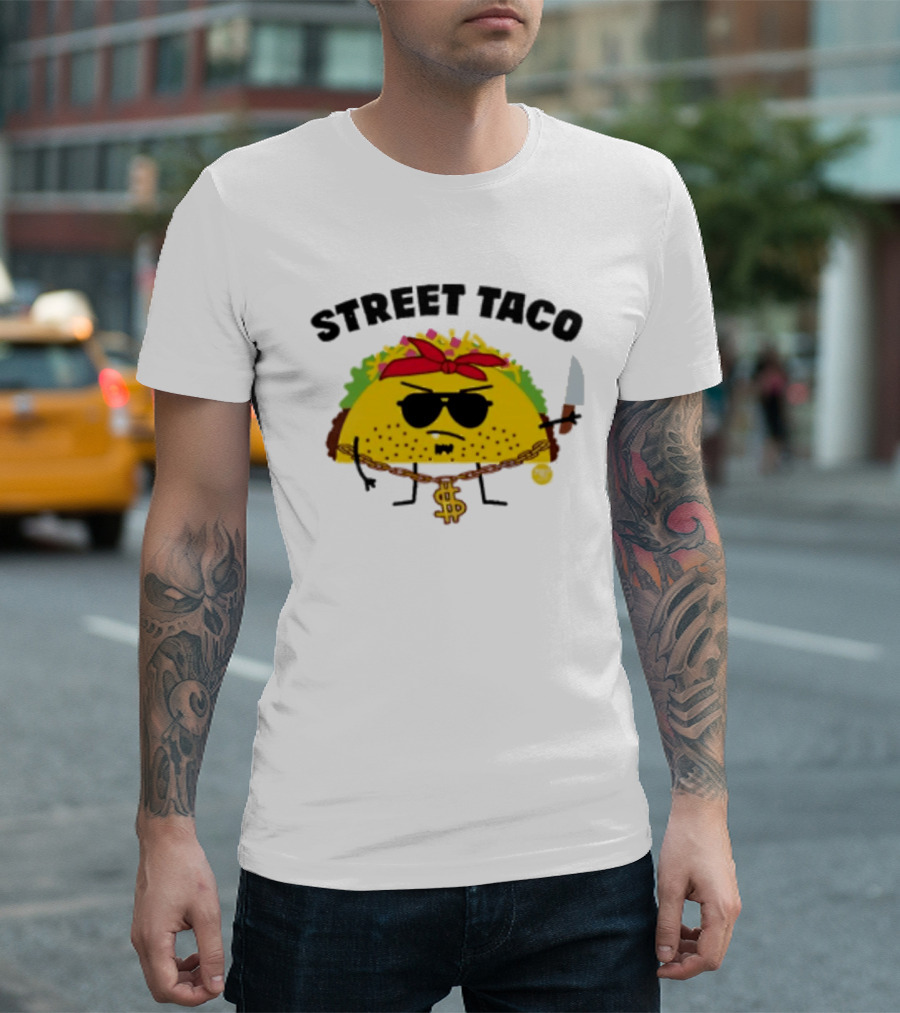 Street Taco Pirate With Knife And Dollar Sign Necklace T-Shirt