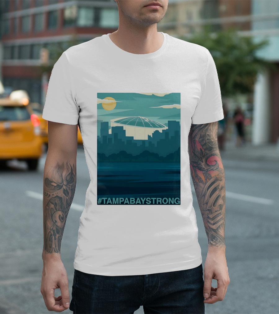 Tampa Bay Strong Skyline Tropicana Field Hashtag T T-Shirt