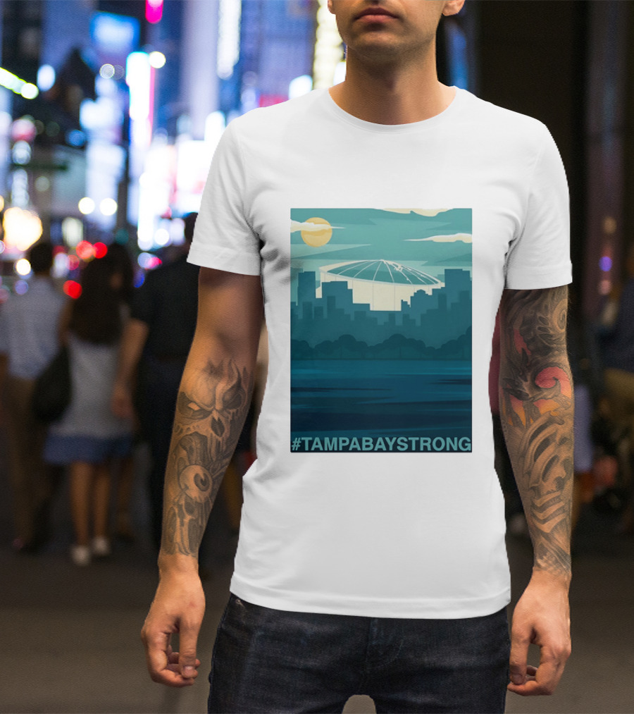 Tampa Bay Strong Skyline Tropicana Field Hashtag T T-Shirt
