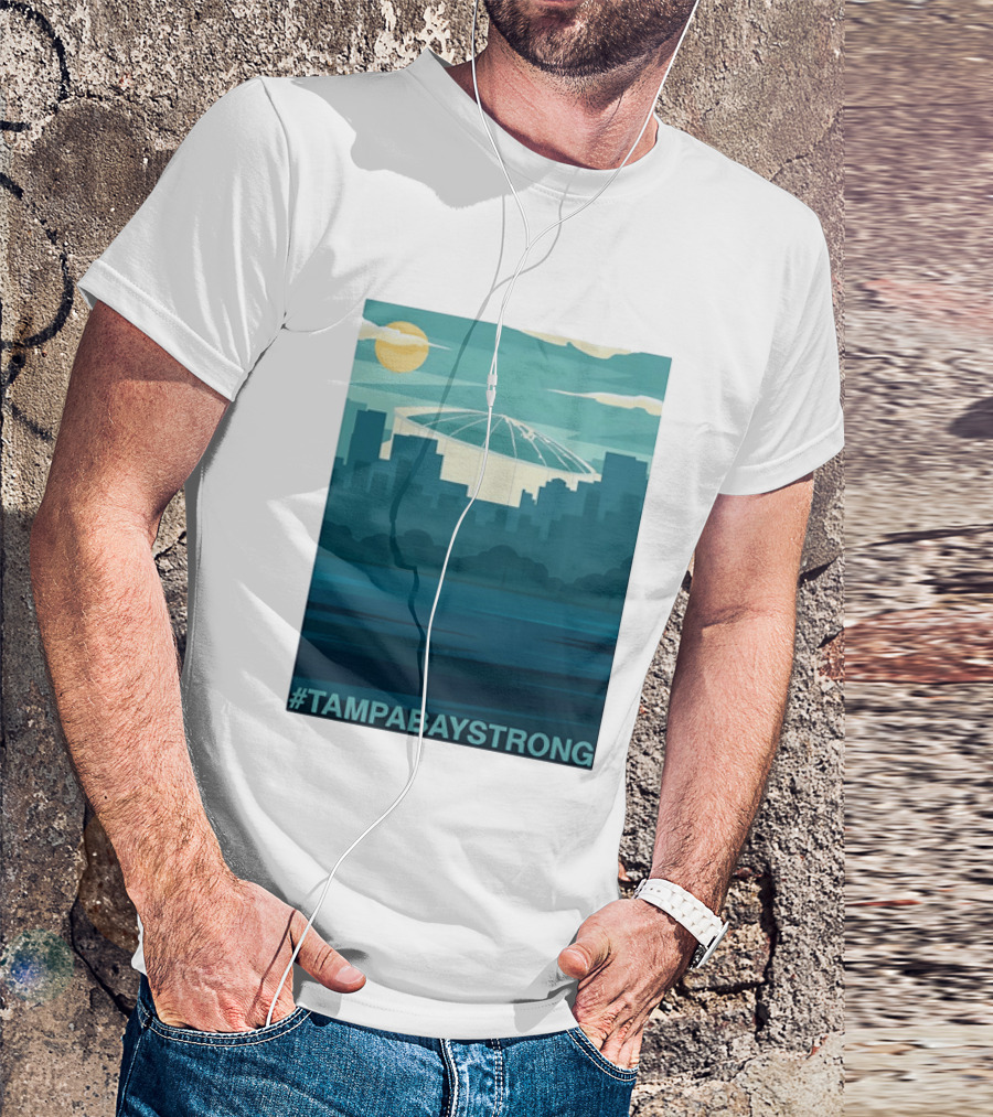 Tampa Bay Strong Skyline Tropicana Field Hashtag T T-Shirt