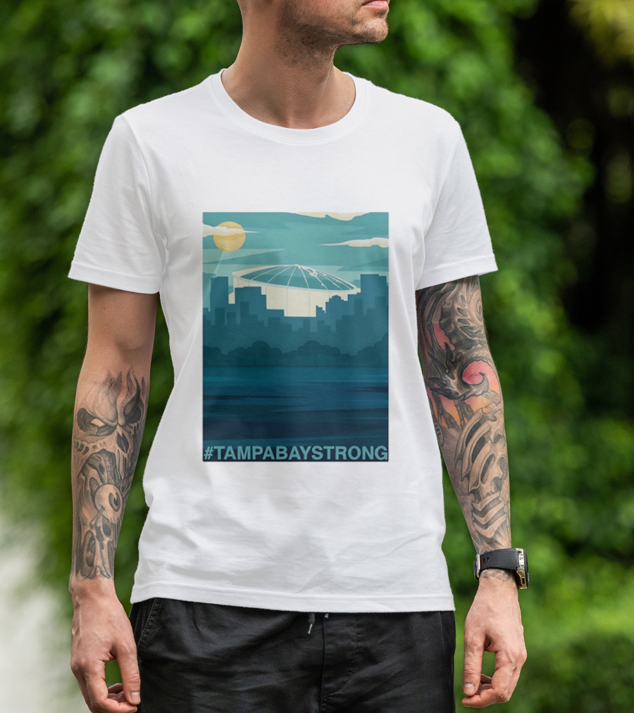 Tampa Bay Strong Skyline Tropicana Field Hashtag T T-Shirt