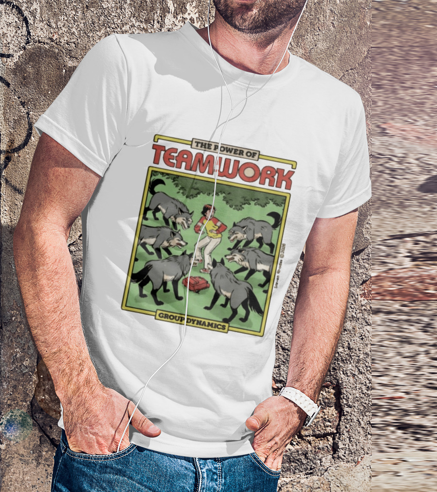 The Power Of Teamwork Group Dynamics Child Surrounded By Wolves T-Shirt