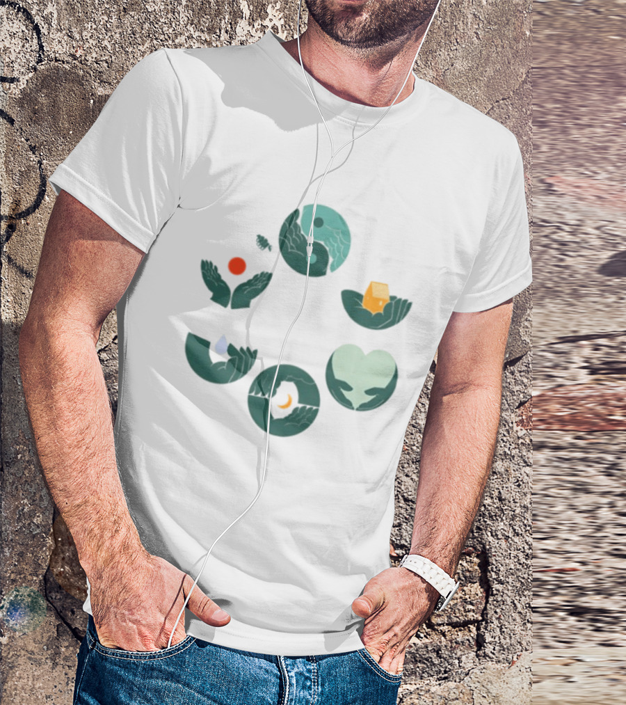 Tors Store Yin Yang Elements Hands Nature T-Shirt