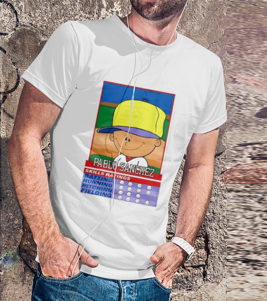 Trending Pablo Sanchez Skills Ratings Card Batting Running Pitching Fielding T-Shirt