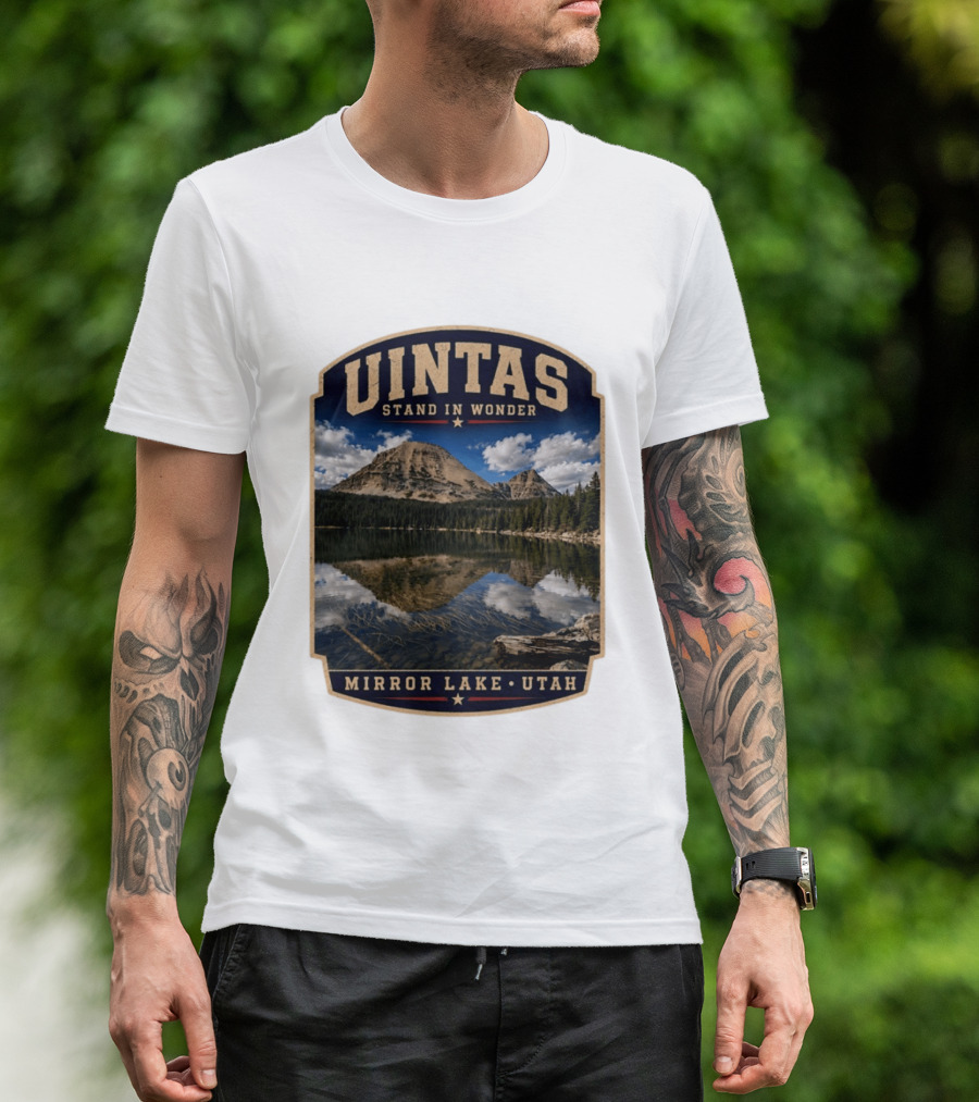 Uintas Stand In Wonder At Mirror Lake Utah T-Shirt