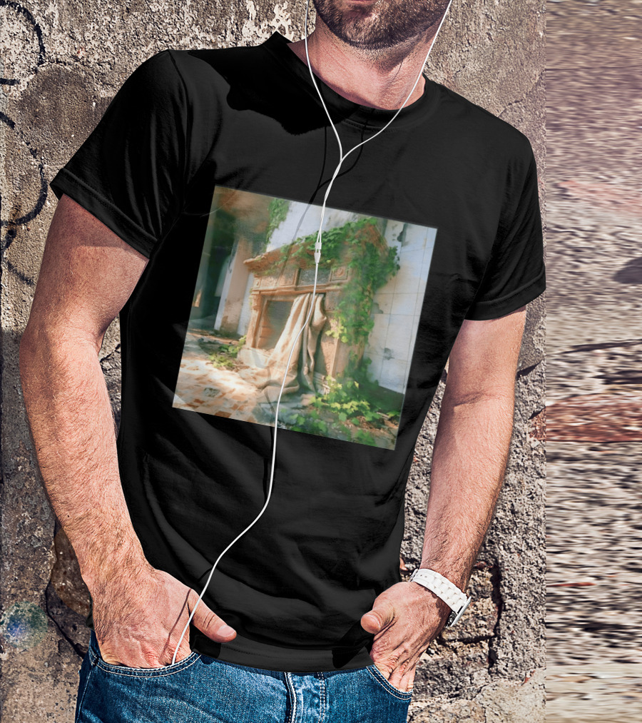 Abandoned Fireplace With Overgrown Ivy And Ruins Ambience T-Shirt
