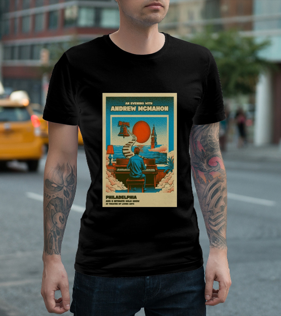 Andrew McMahon An Evening With Philadelphia Aug 6 Intimate Solo Show Theatre Of Living Arts Tour T-Shirt