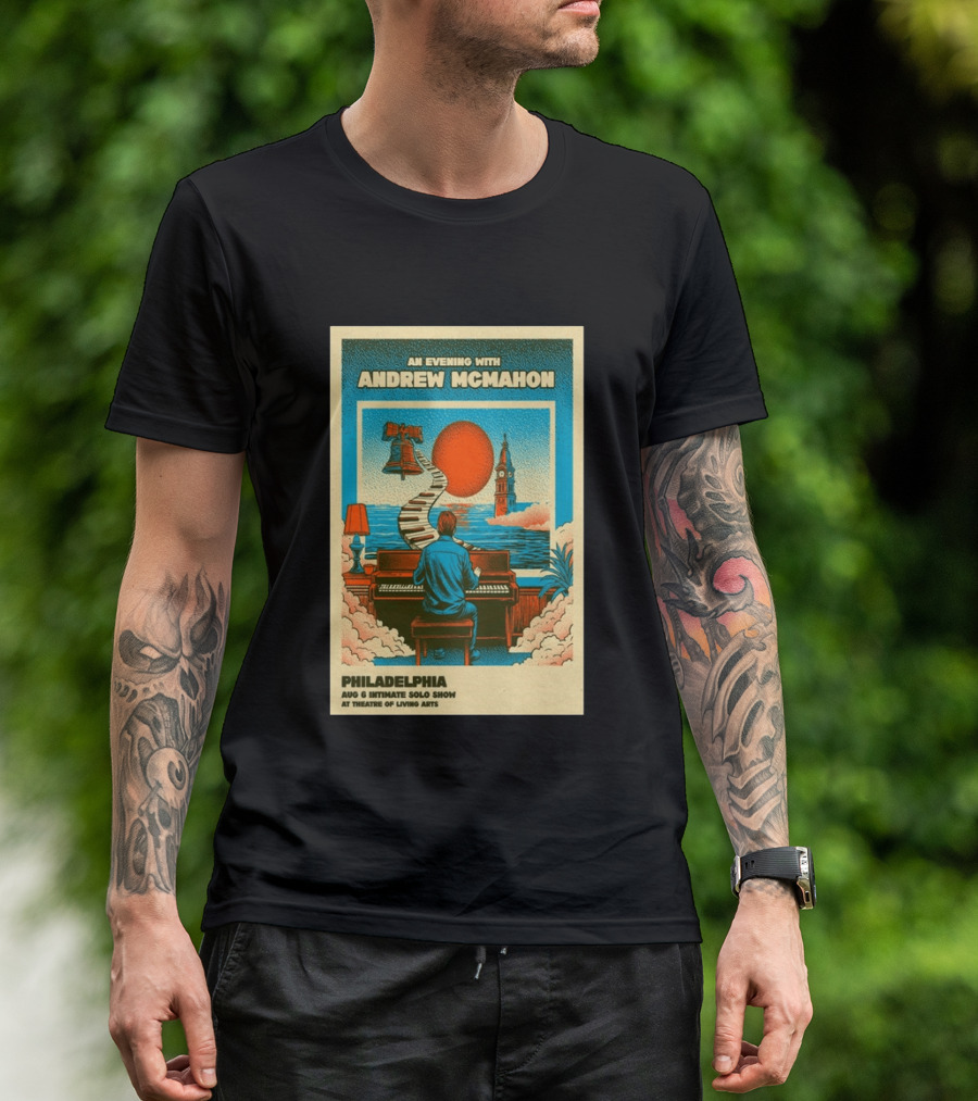 Andrew McMahon An Evening With Philadelphia Aug 6 Intimate Solo Show Theatre Of Living Arts Tour T-Shirt