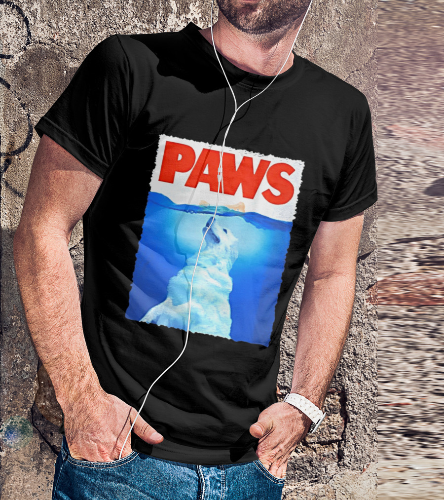 PAWS Classic Parody With Diving Dog Image T-Shirt