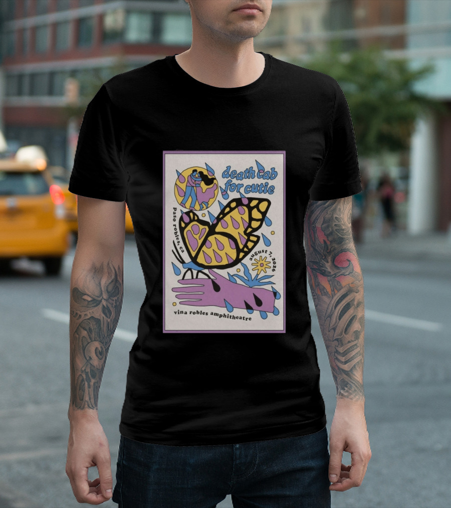 Death Cab For Cutie Paso Robles Vina Robles Amphitheatre August 7 2026 Butterfly T-Shirt