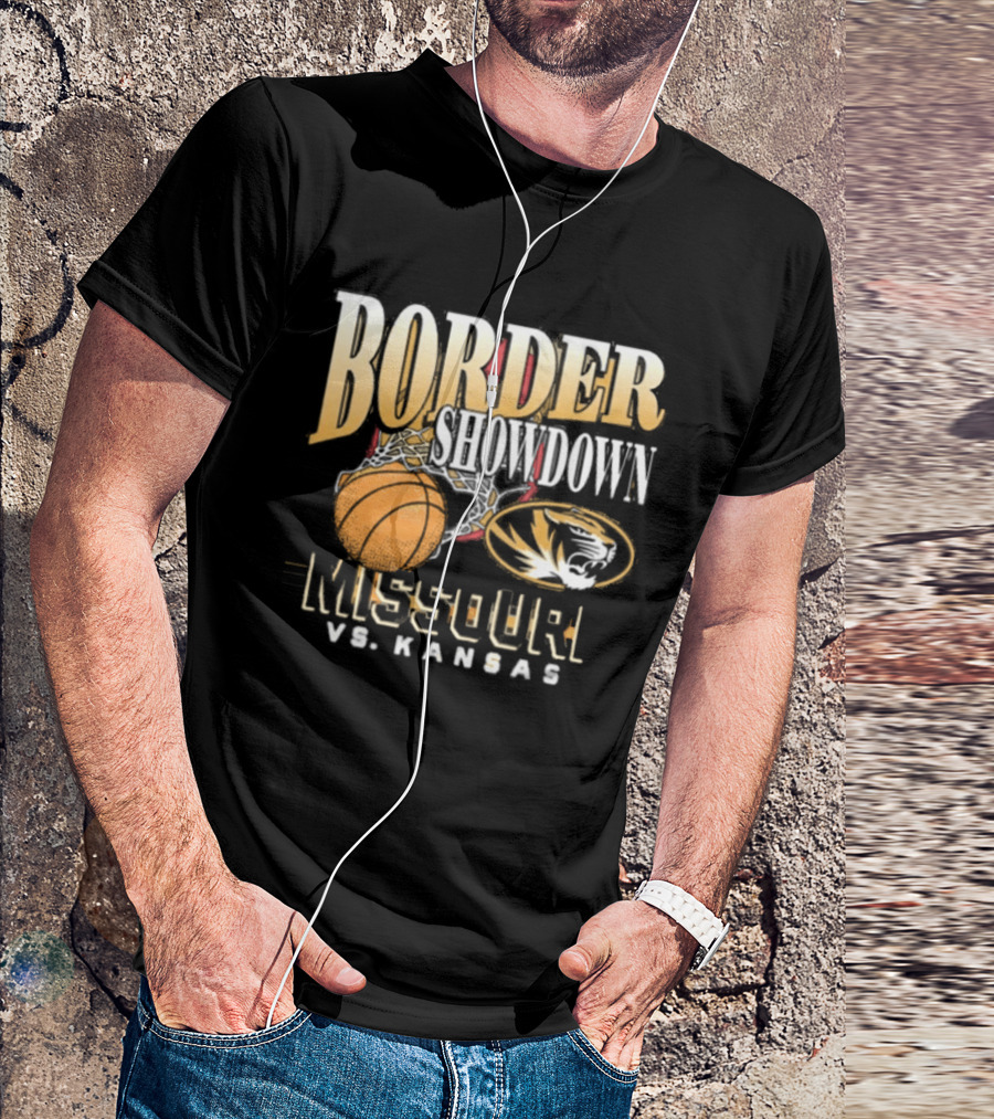 Border Showdown Missouri Tigers Vs Kansas Basketball 2025 T-Shirt