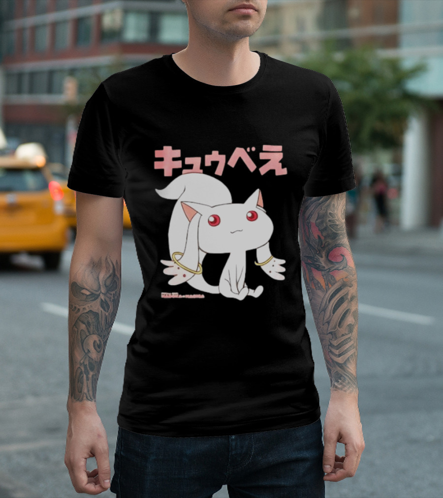 Puella Magi Madoka Magica Kyubey Anime Character Red Eyes T-Shirt