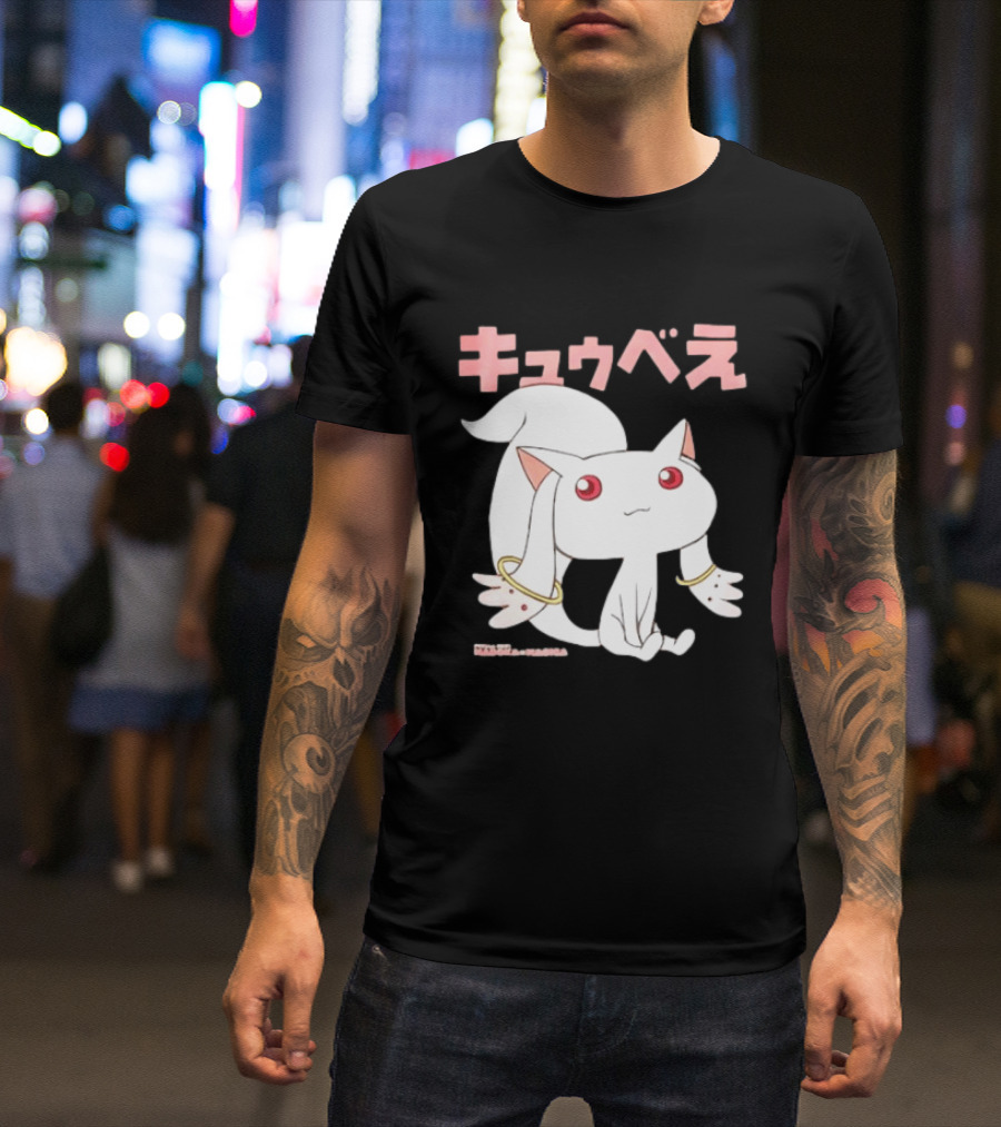 Puella Magi Madoka Magica Kyubey Anime Character Red Eyes T-Shirt