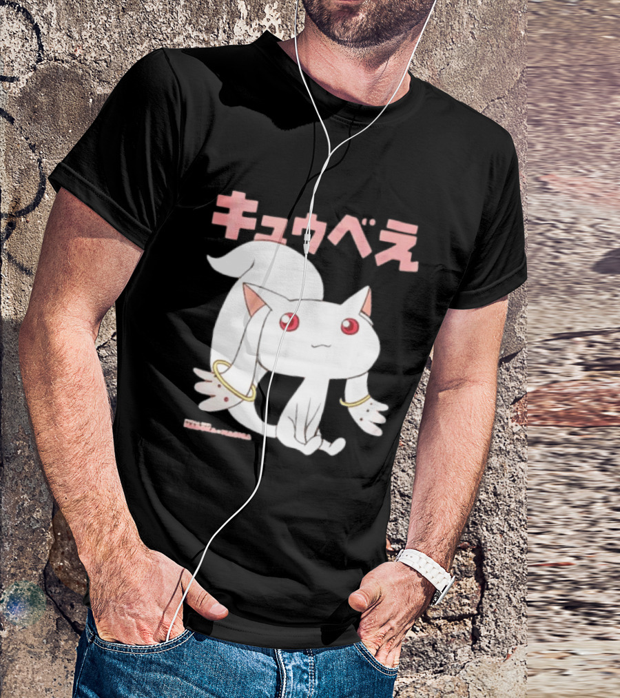 Puella Magi Madoka Magica Kyubey Anime Character Red Eyes T-Shirt