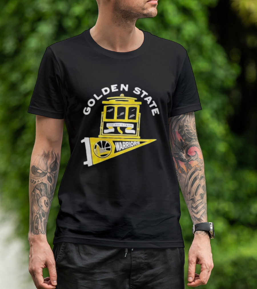 Golden State Warriors The Bays Team Warriors Banner And Cable Car T-Shirt