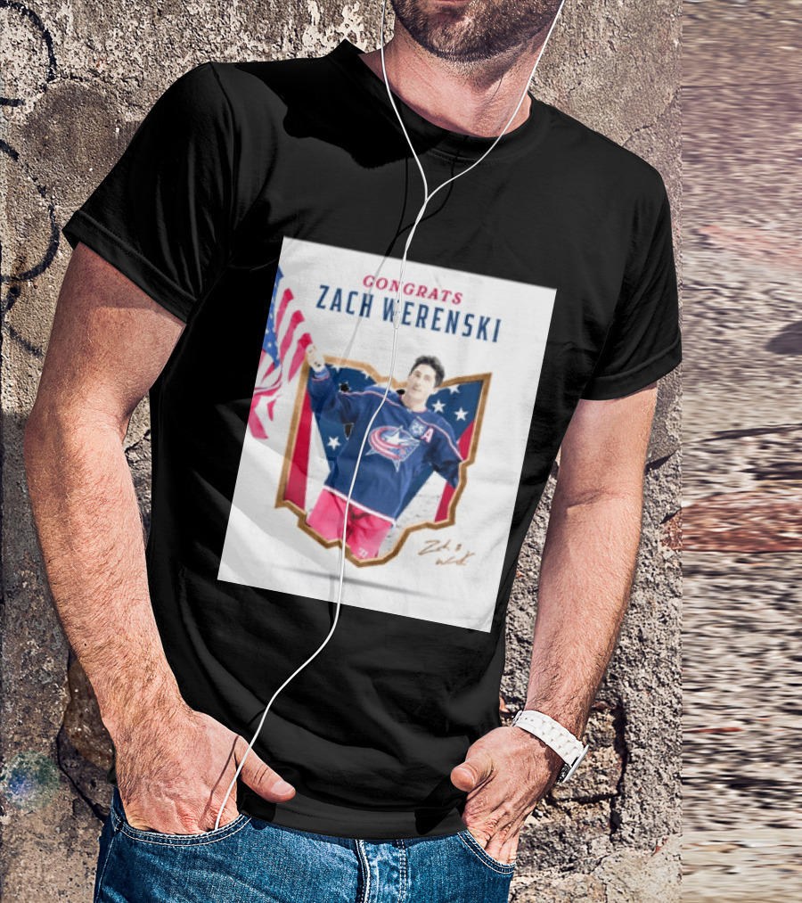 Congrats Zach Werenski USA Columbus Blue Jackets Hockey Celebration T-Shirt