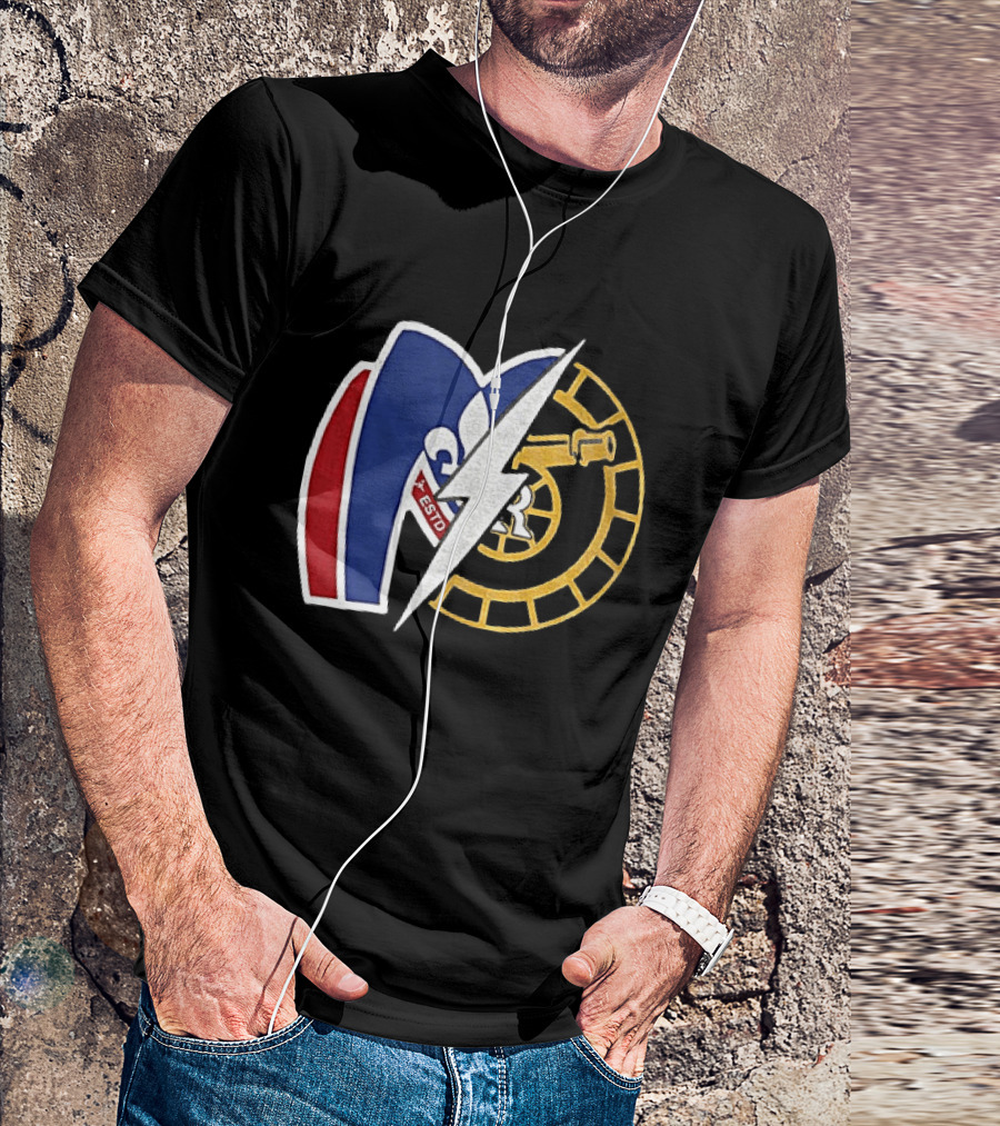 Boston Raiders Montreal Metros Hockey Rivalry Shane Ilya ESTD Fleur De Lis Puck T-Shirt