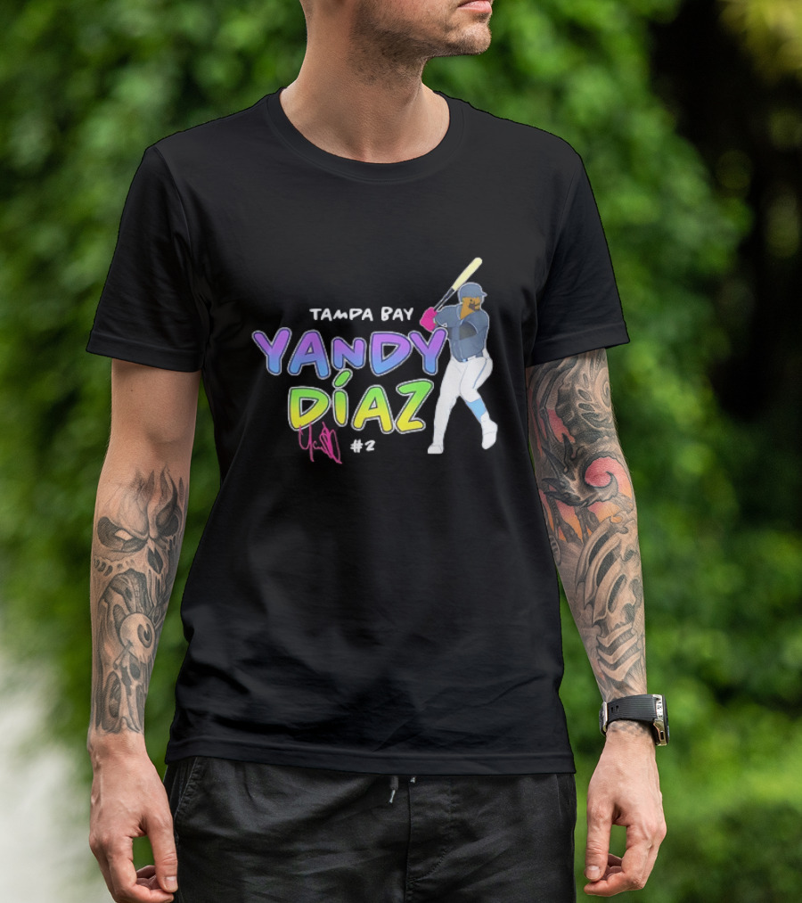 Tampa Bay Yandy Díaz #2 Baseball Player T-Shirt