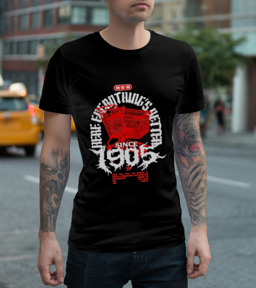 HEB Everything's Better Red Shopping Cart Since 1905 T-Shirt