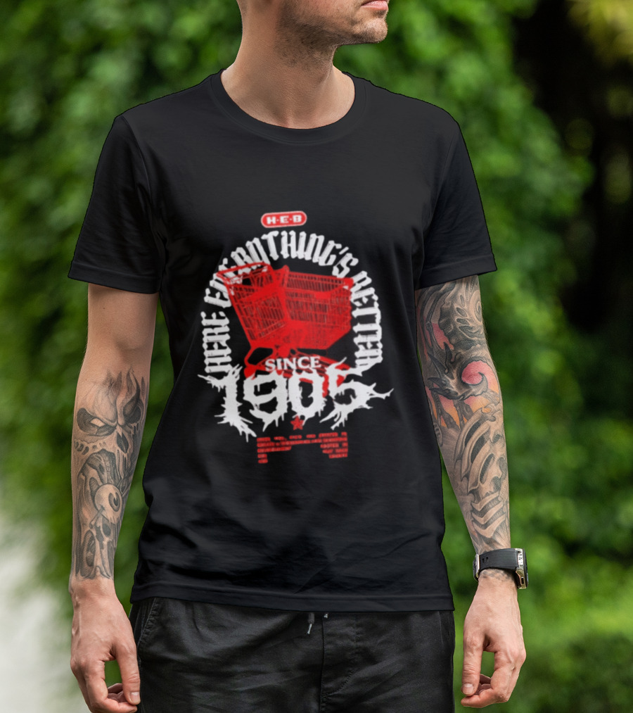 HEB Everything's Better Red Shopping Cart Since 1905 T-Shirt