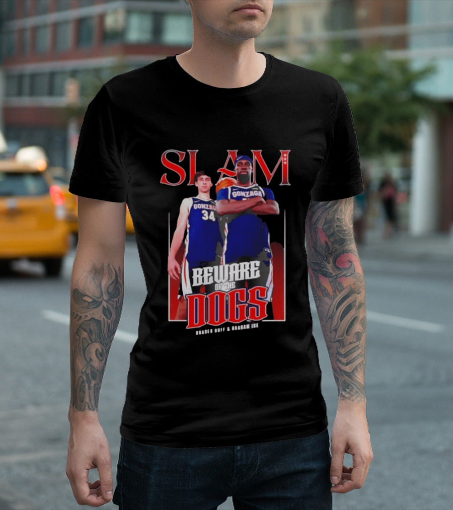Slam Gonzaga Basketball Beware Of The Dogs Braden Huff Graham Ike T-Shirt