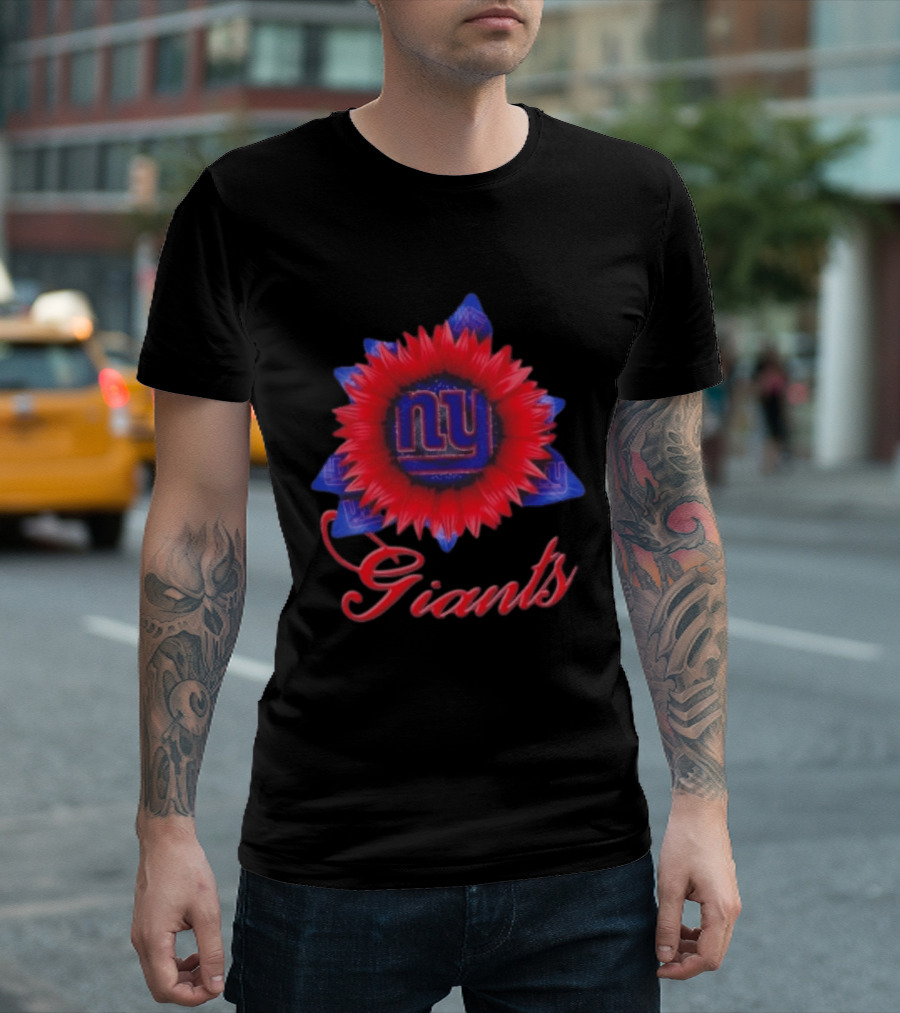 New York Giants Football Sunflower NY Giants T-Shirt