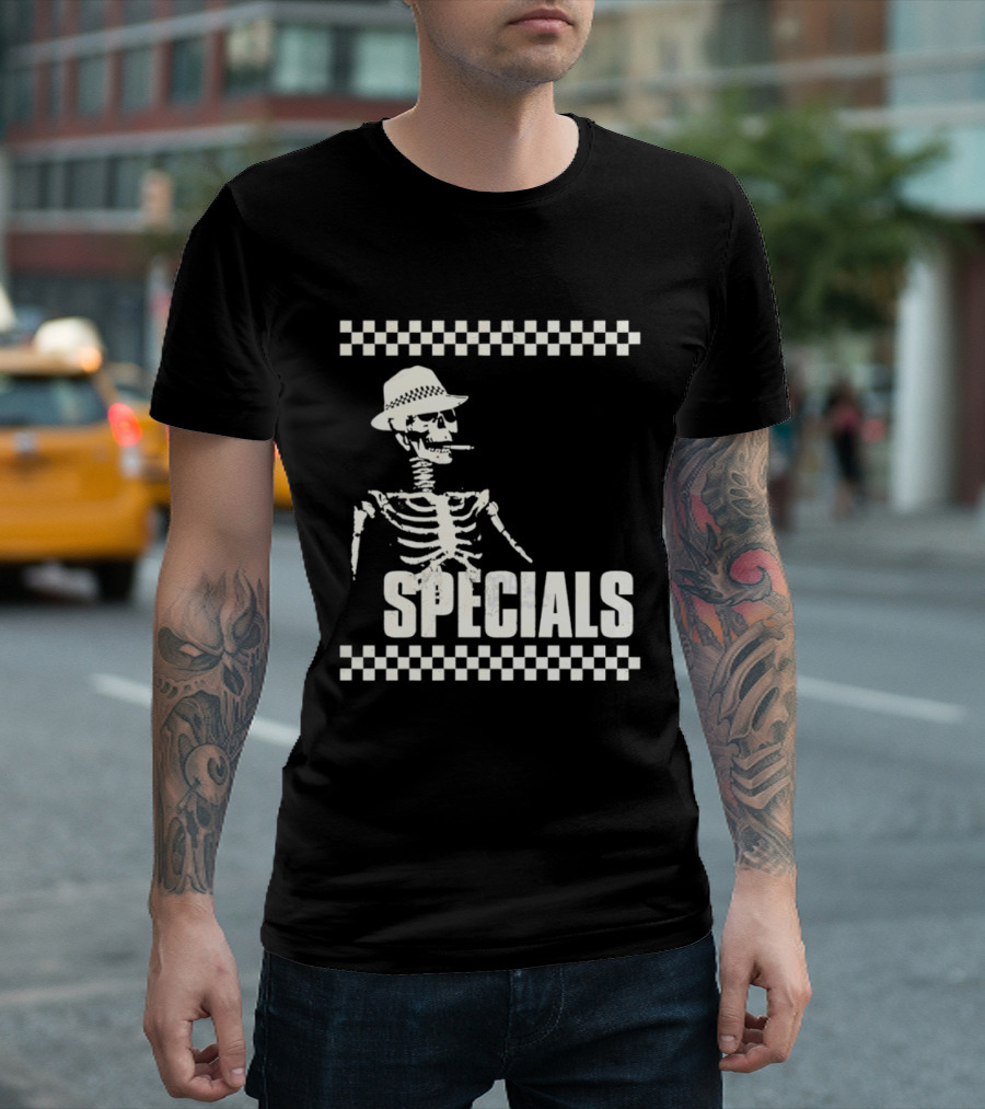 The Specials Skeleton Ska Band 2 Tone Distressed T-Shirt