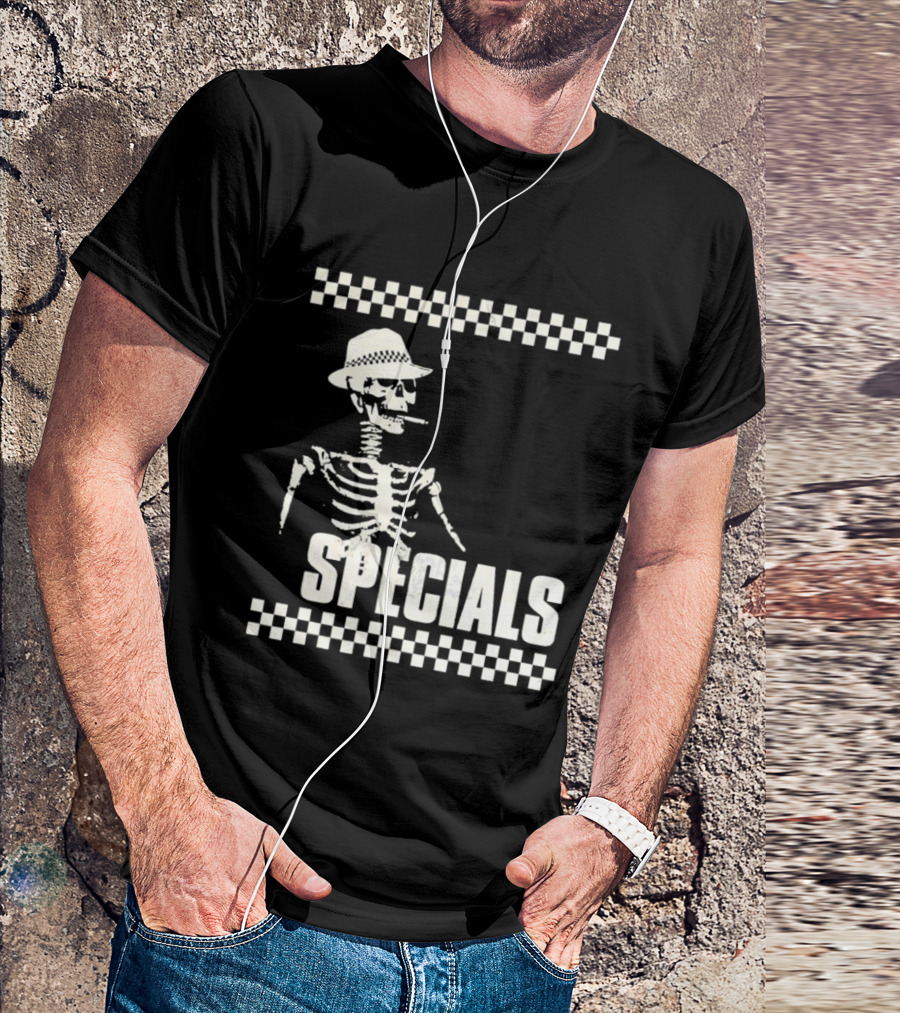 The Specials Skeleton Ska Band 2 Tone Distressed T-Shirt