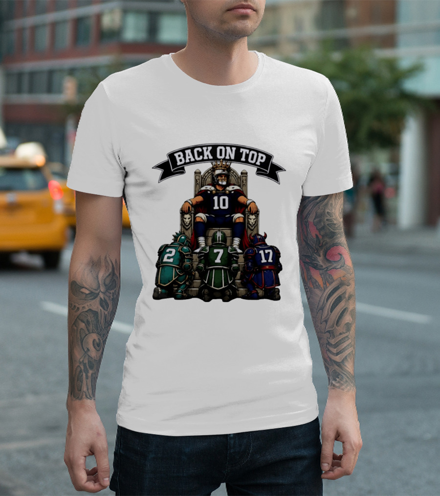 Back On Top Football Jersey Number 10 Quarterback With Throne And Rivals T-Shirt