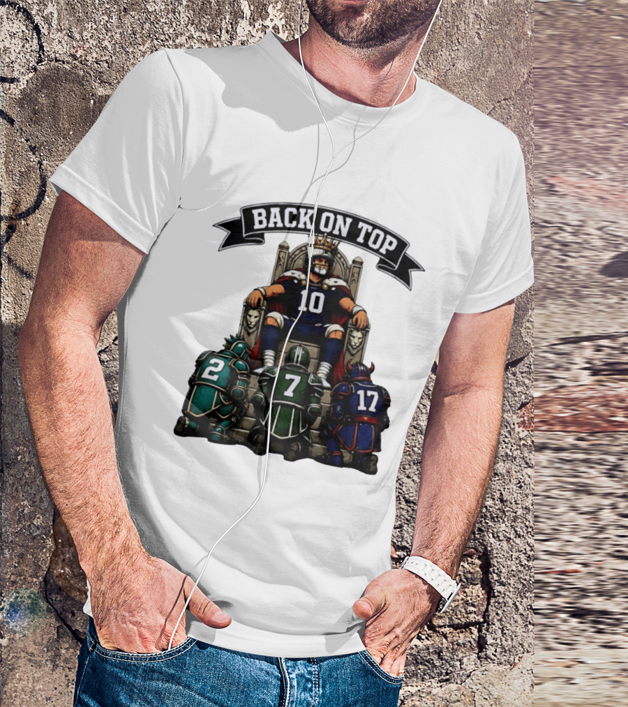 Back On Top Football Jersey Number 10 Quarterback With Throne And Rivals T-Shirt