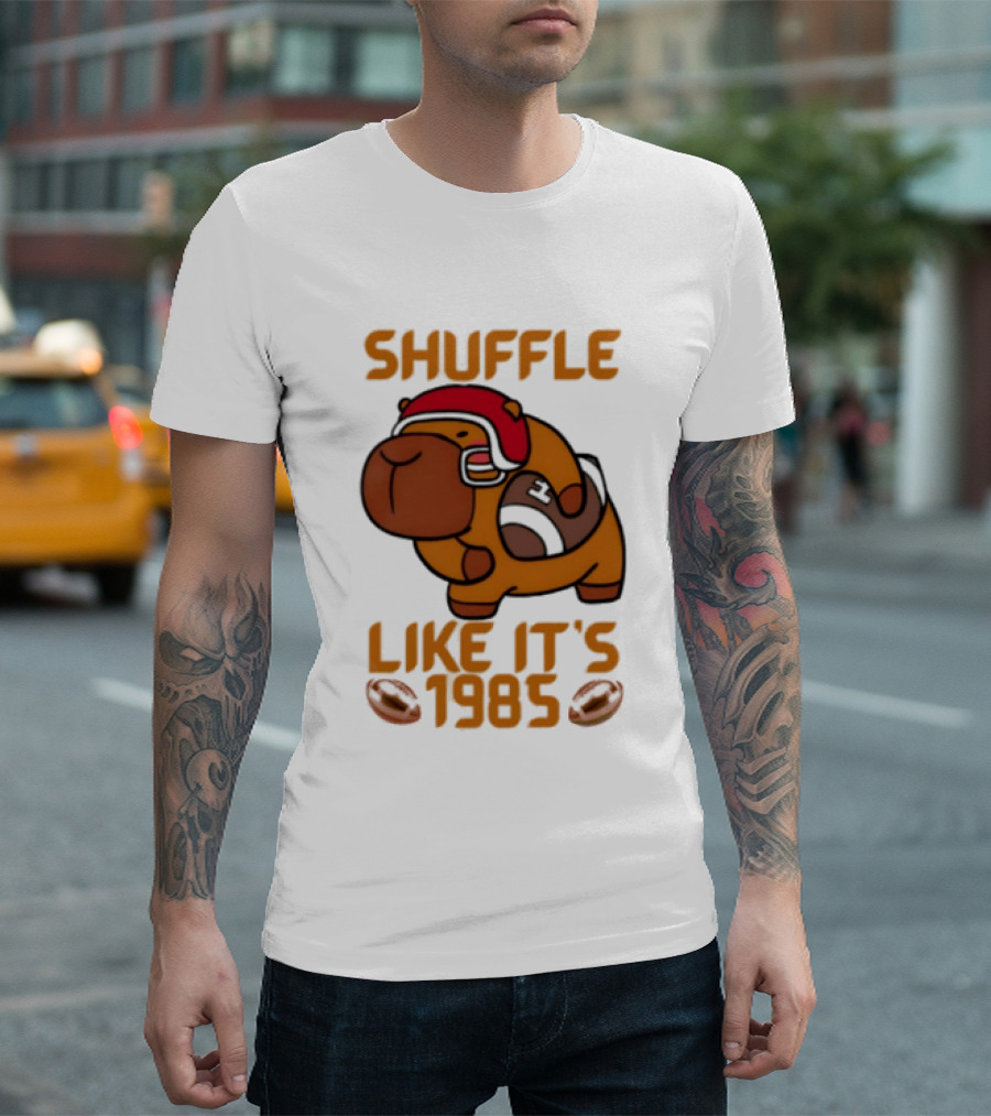 Shuffle Like It's 1985 Capybara With Headphones T-Shirt