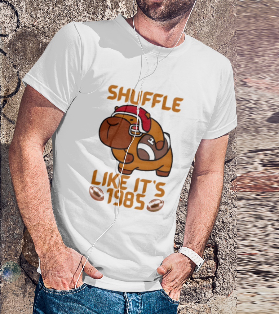 Shuffle Like It's 1985 Capybara With Headphones T-Shirt
