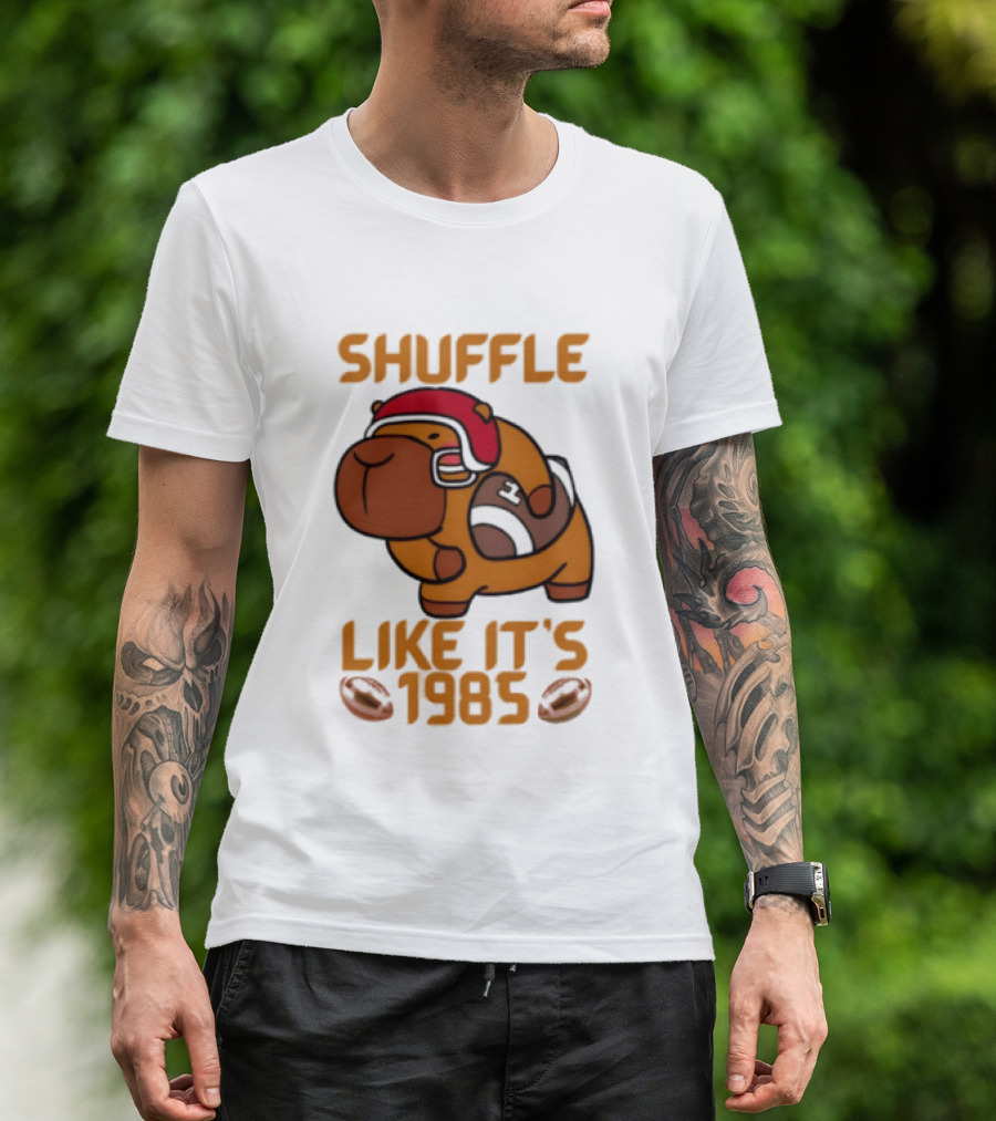 Shuffle Like It's 1985 Capybara With Headphones T-Shirt
