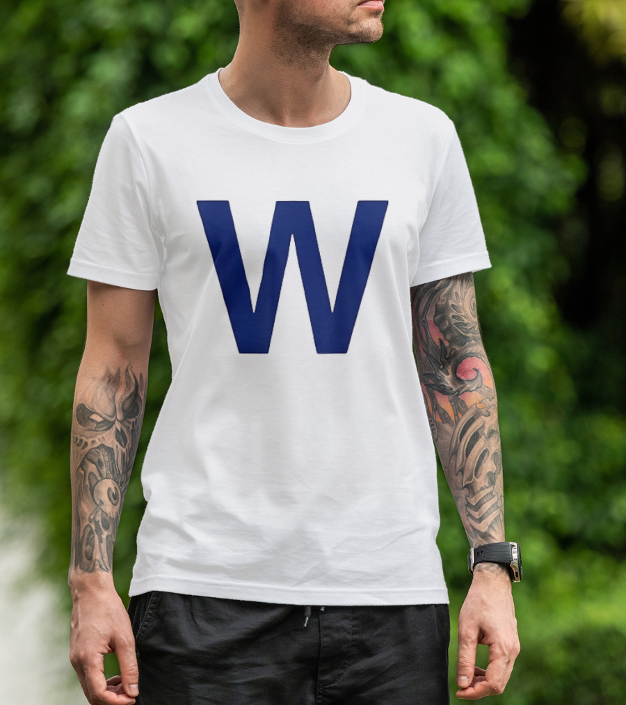 Chicago Cubs Blue W Baseball Team Victory T-Shirt