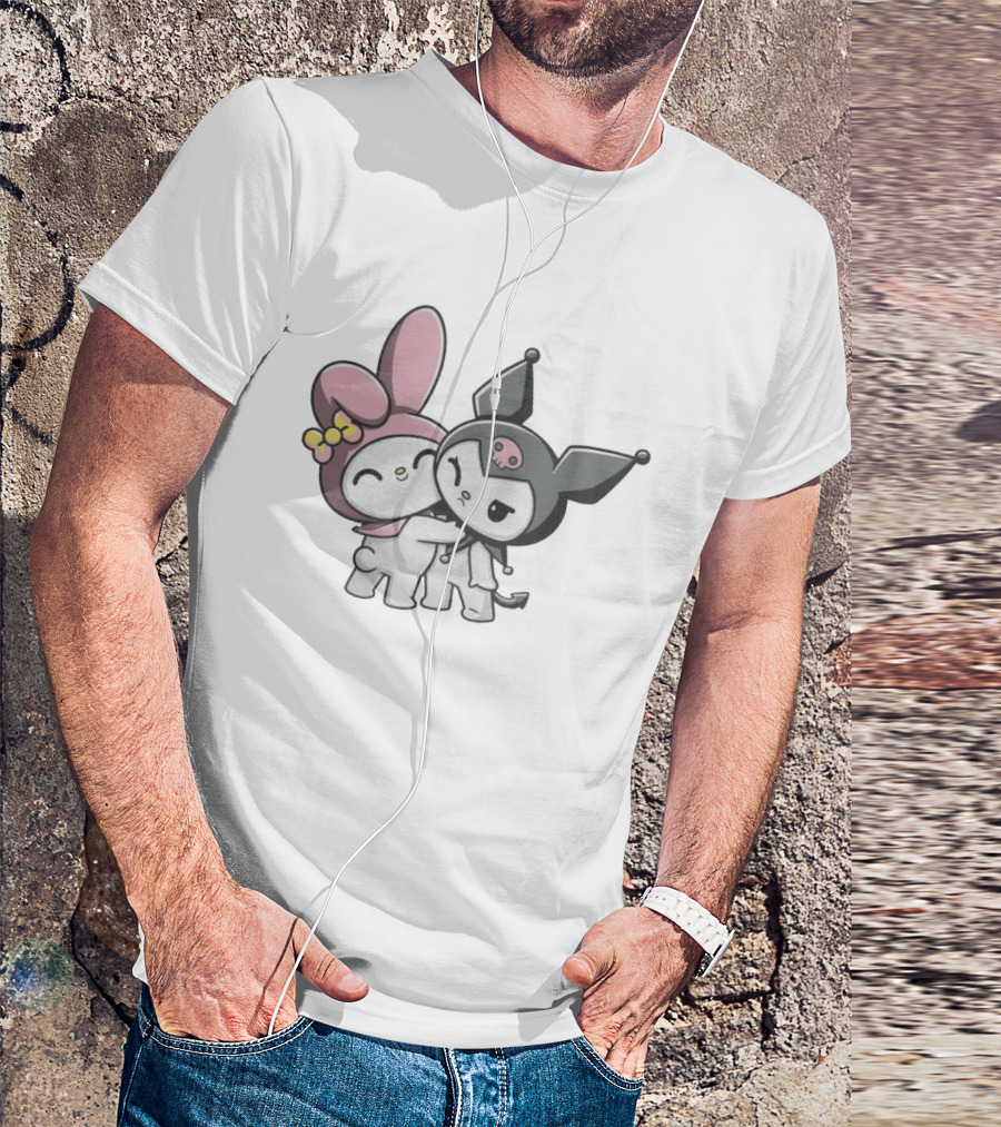 Sanrio My Melody And Kuromi Hugging Cute Characters T-Shirt
