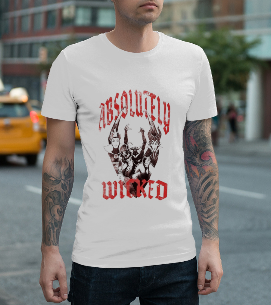 Disney Villains Absolutely Wicked Distressed Iconic Characters T-Shirt