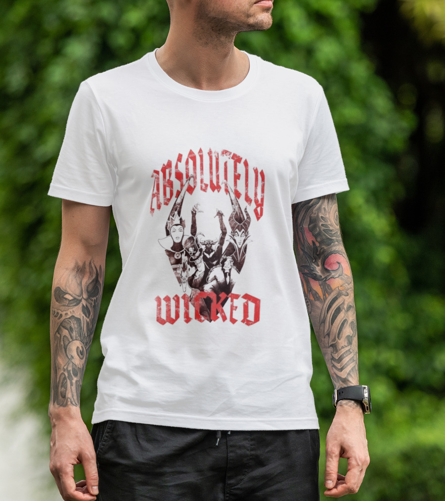 Disney Villains Absolutely Wicked Distressed Iconic Characters T-Shirt