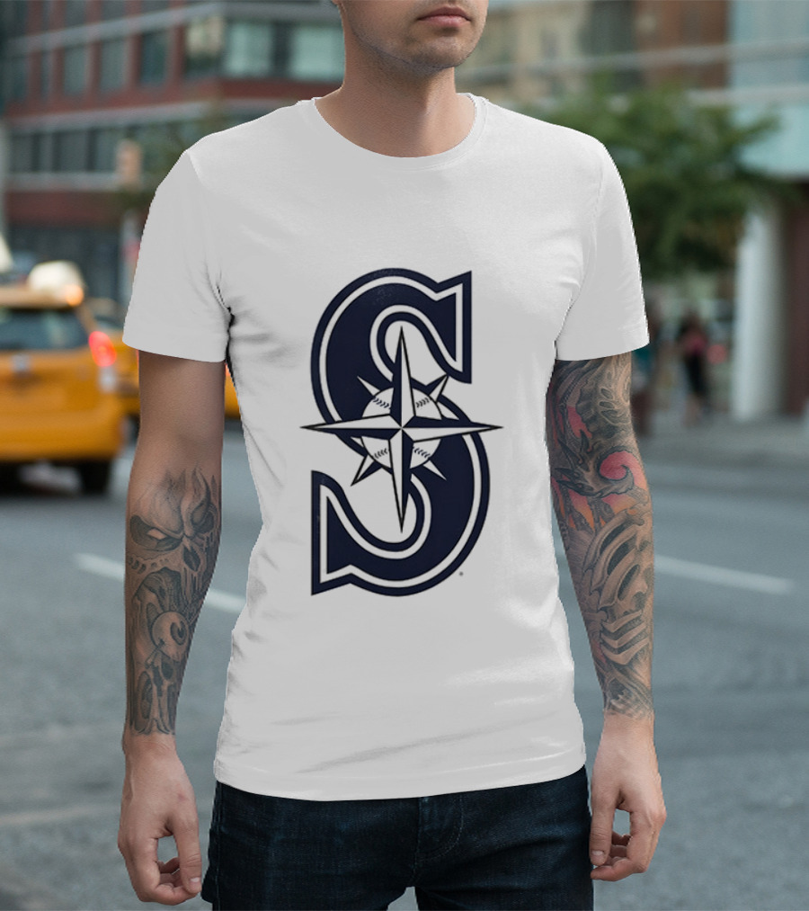 Seattle Mariners Tridents Up Compass Rose Iconography T-Shirt
