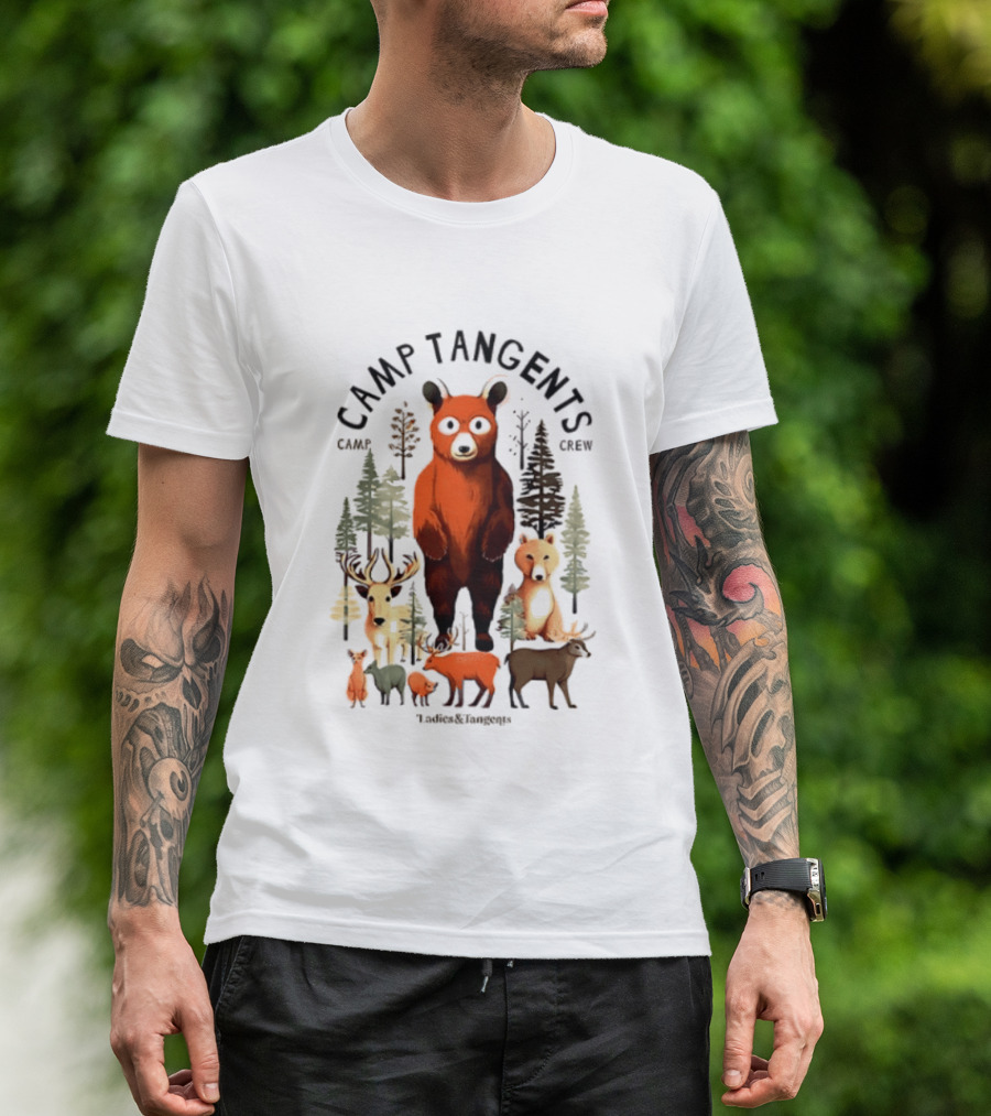 Camp Tangents Bear Crew Wildlife Forest Animals T-Shirt