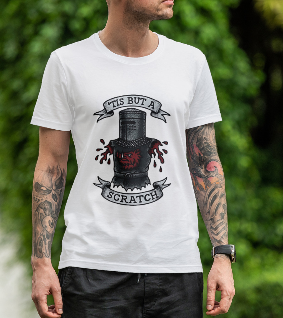 Tis But A Scratch Monty Python Black Knight Humor T-Shirt