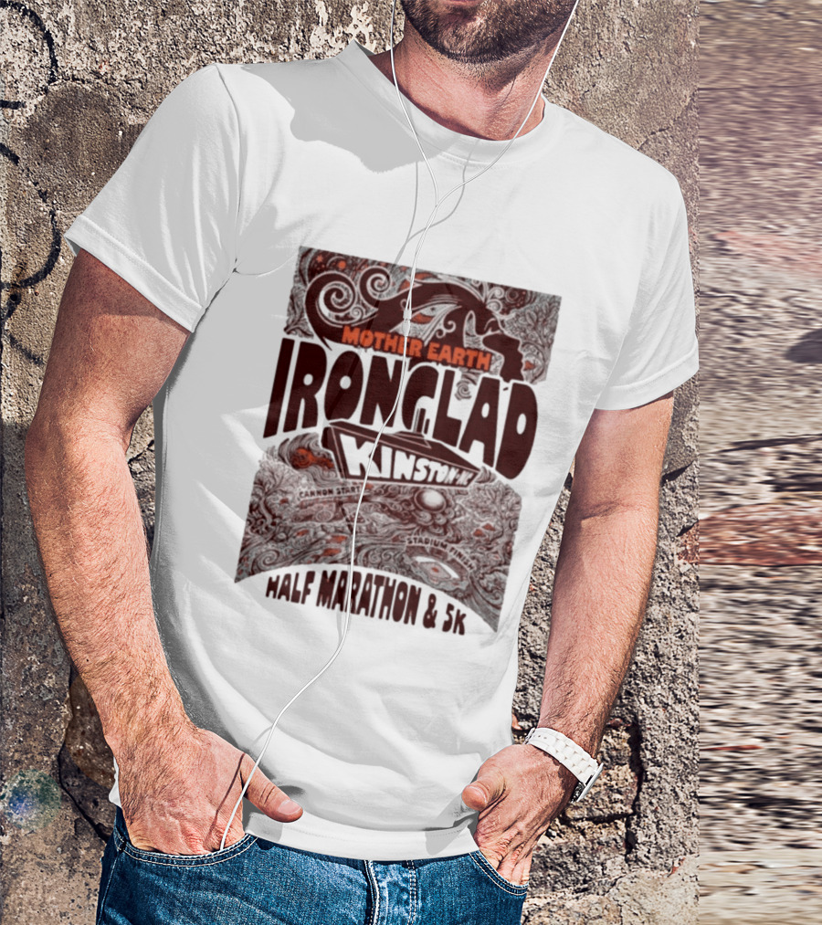 Mother Earth Ironclad Kinston Half Marathon 5K Cannon Start Stadium Finish T-Shirt